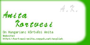 anita kortvesi business card