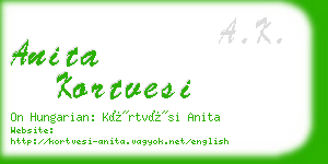 anita kortvesi business card